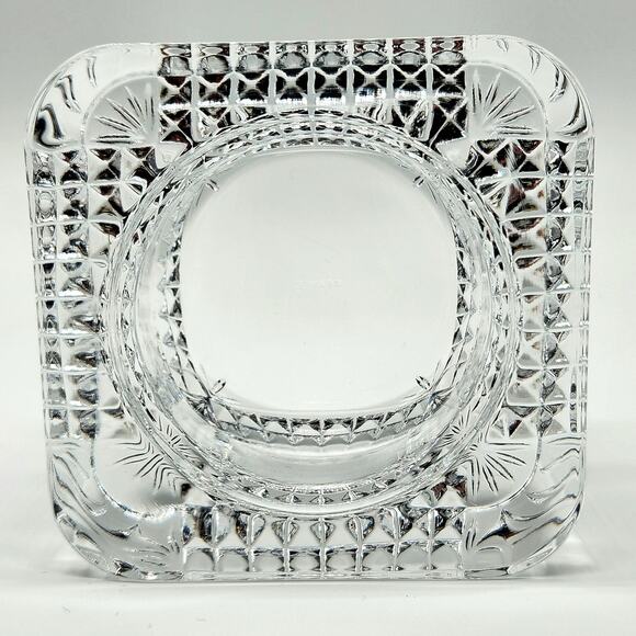 Vtg CRISTAL D'ARQUES Square Lead Crystal Dish Marked France - Picture 4 of 7